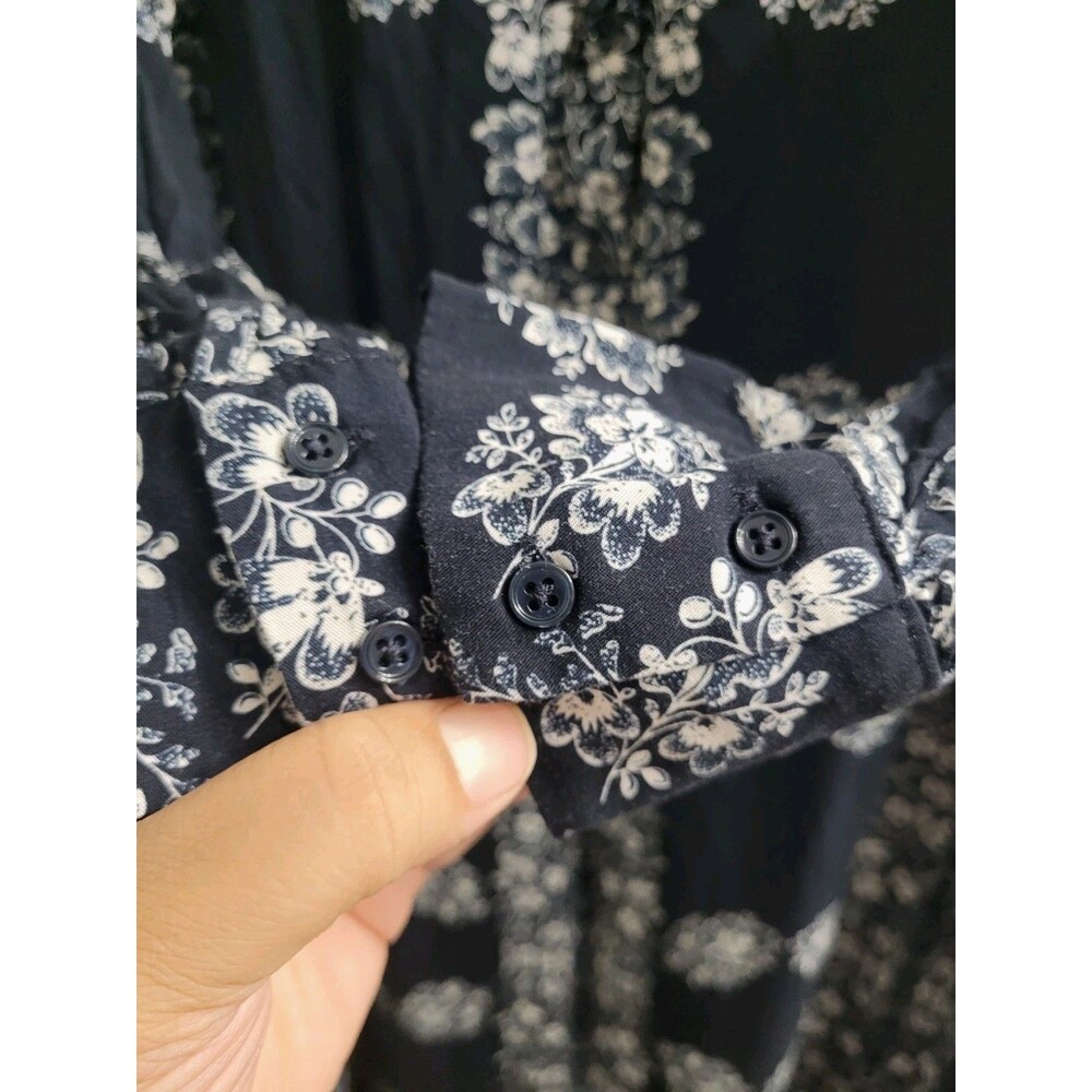 Hyacinth House Miller Maxi Dress S Navy Floral Tuckernuck Tiered Shirt Dress - Picture 4 of 9